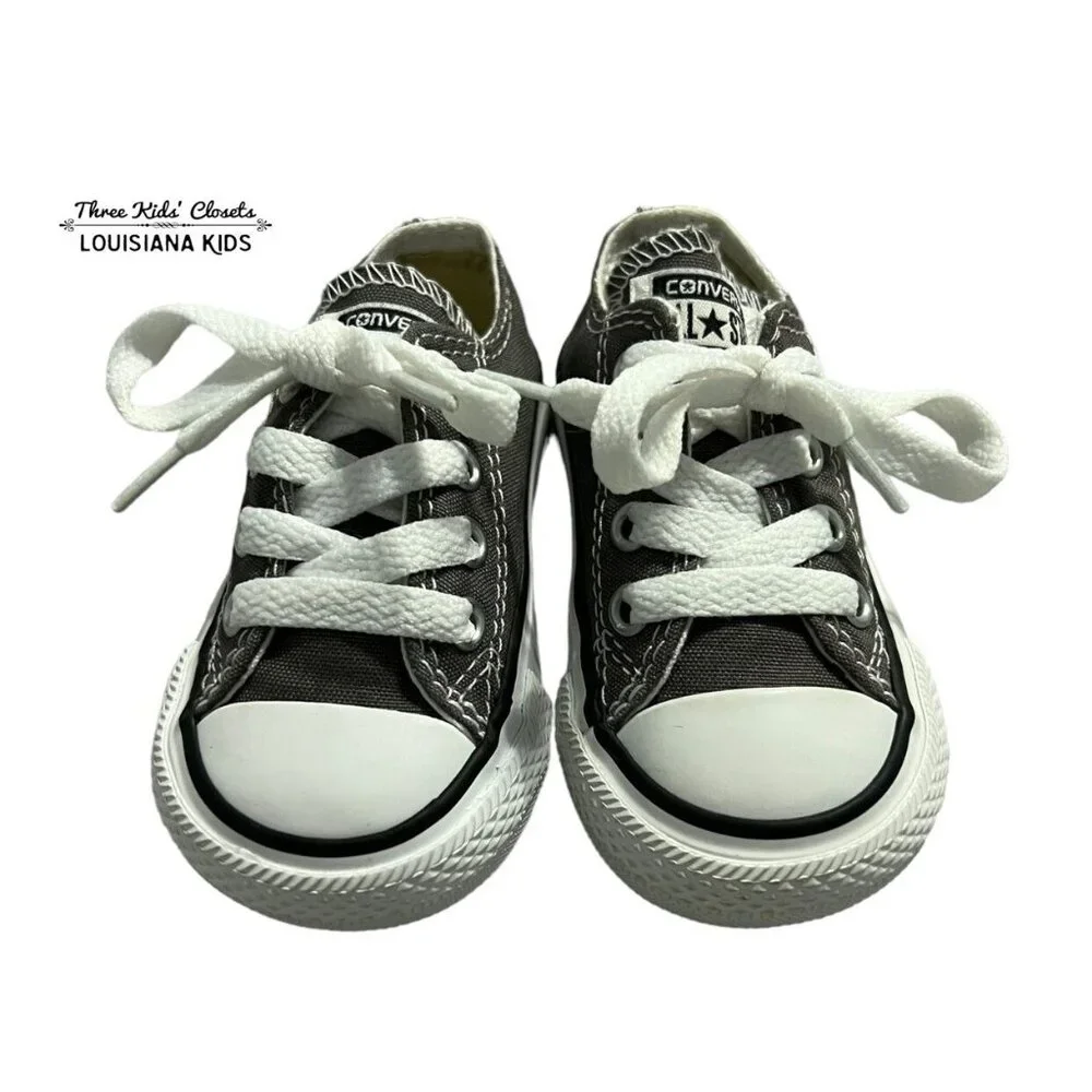 Converse All-Star Sz 4 Grey Canvas Sneakers
